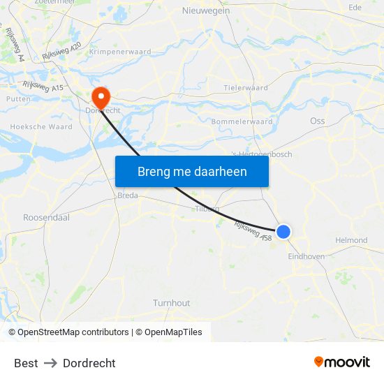 Best to Dordrecht map