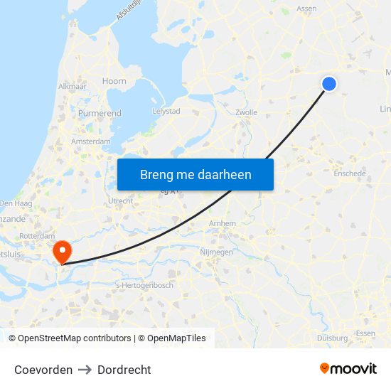 Coevorden to Dordrecht map