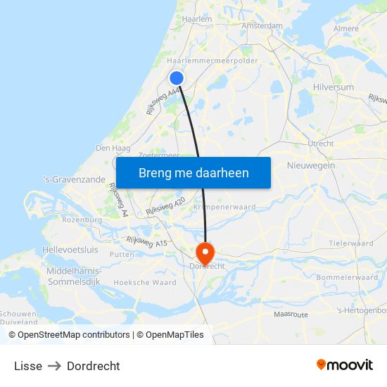 Lisse to Dordrecht map