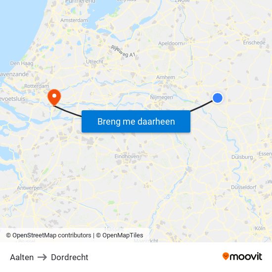 Aalten to Dordrecht map