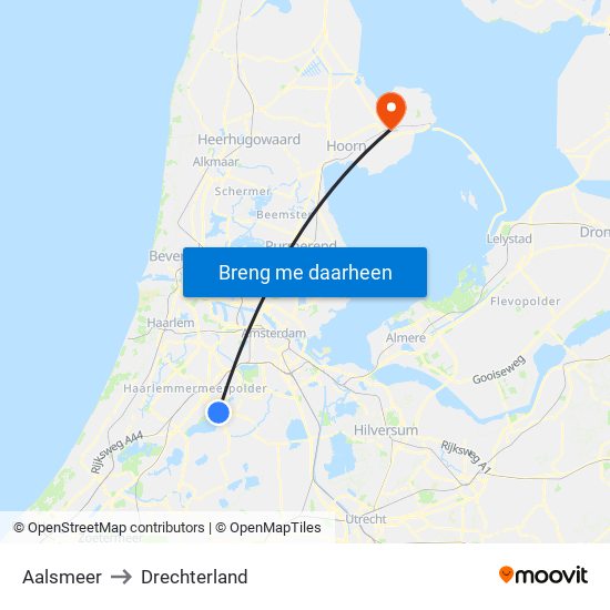 Aalsmeer to Drechterland map