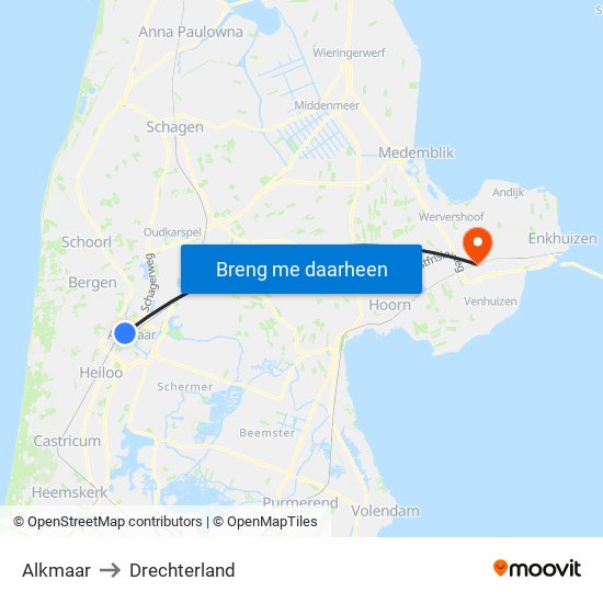 Alkmaar to Drechterland map