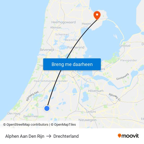 Alphen Aan Den Rijn to Drechterland map