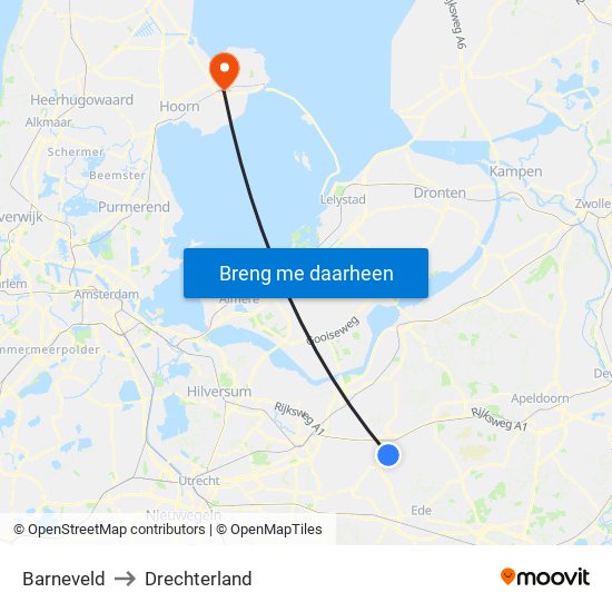 Barneveld to Drechterland map