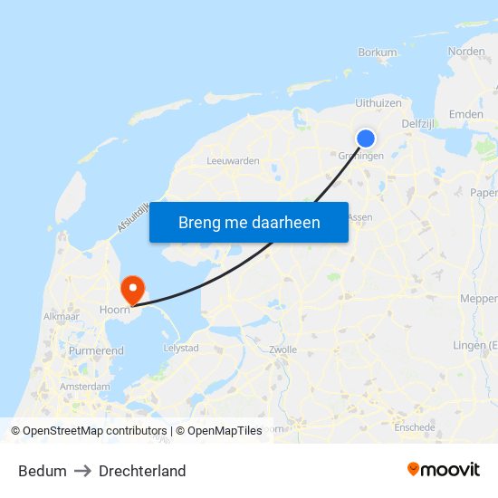 Bedum to Drechterland map