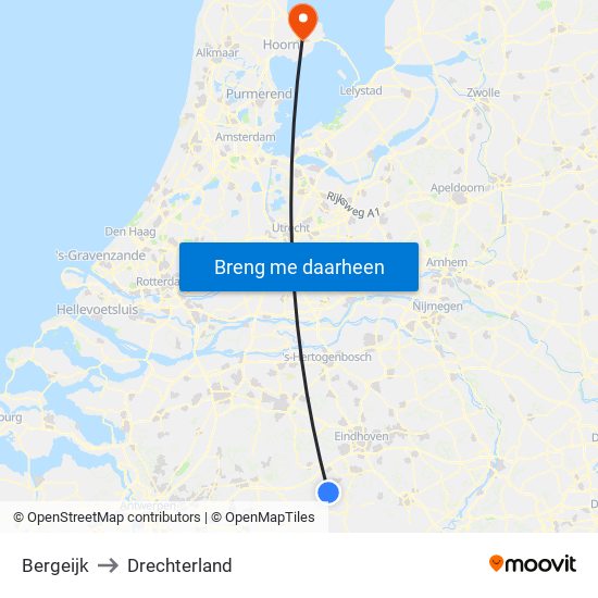 Bergeijk to Drechterland map