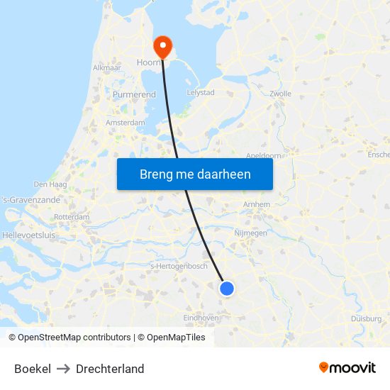 Boekel to Drechterland map