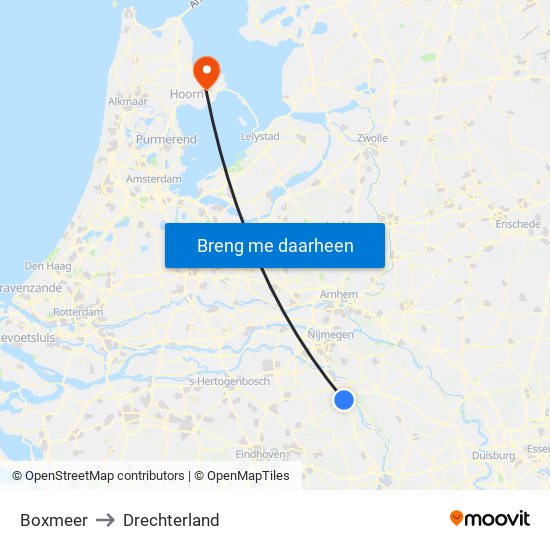 Boxmeer to Drechterland map