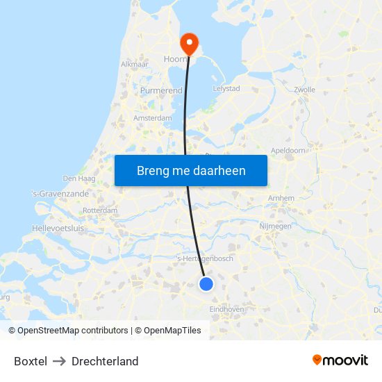 Boxtel to Drechterland map