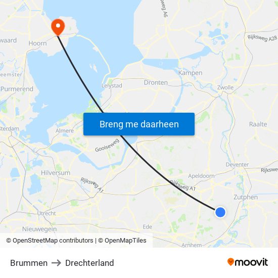 Brummen to Drechterland map