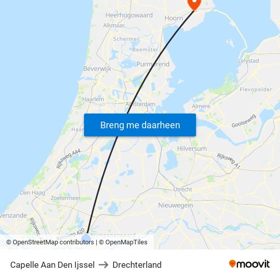 Capelle Aan Den Ijssel to Drechterland map