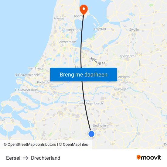 Eersel to Drechterland map