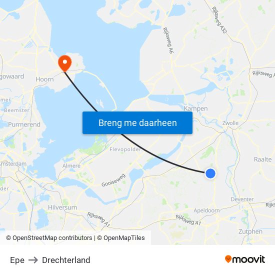 Epe to Drechterland map