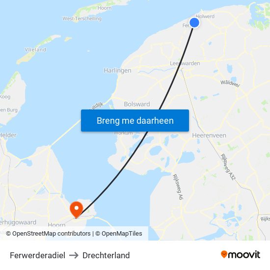 Ferwerderadiel to Drechterland map