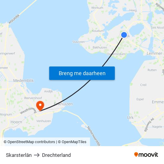 Skarsterlân to Drechterland map