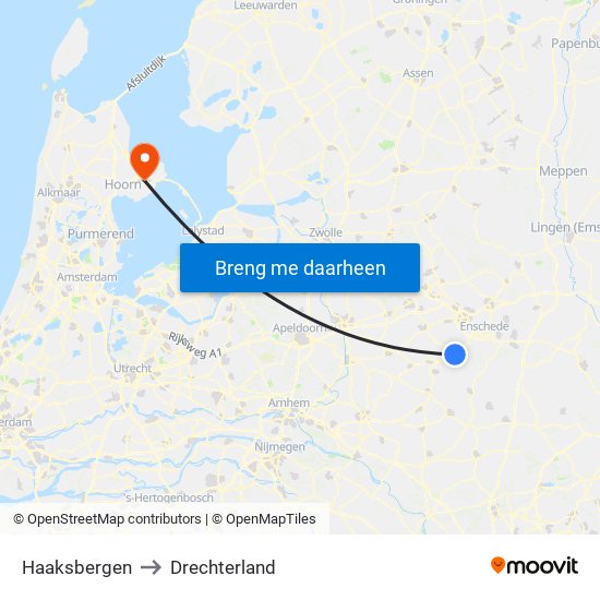 Haaksbergen to Drechterland map