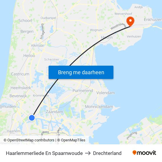 Haarlemmerliede En Spaarnwoude to Drechterland map