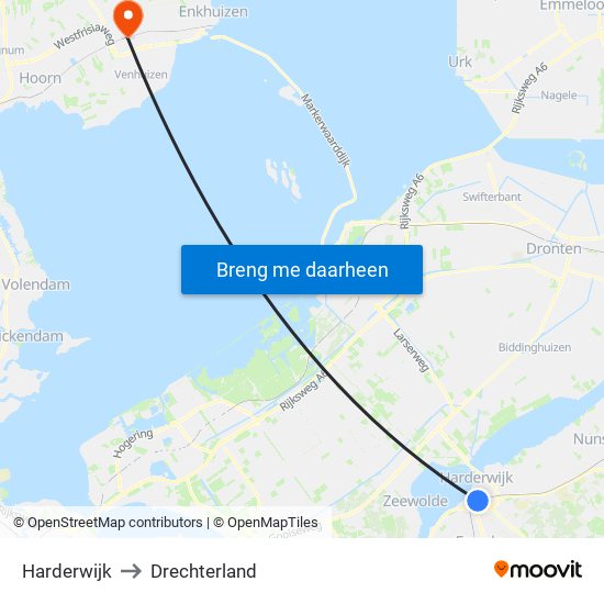 Harderwijk to Drechterland map