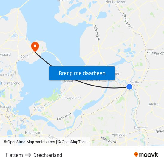 Hattem to Drechterland map