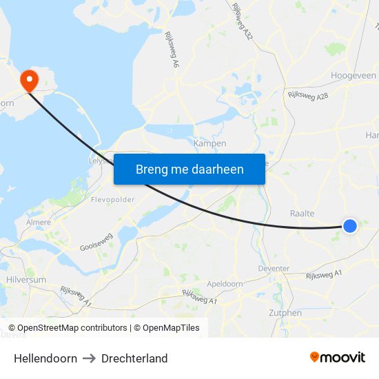 Hellendoorn to Drechterland map