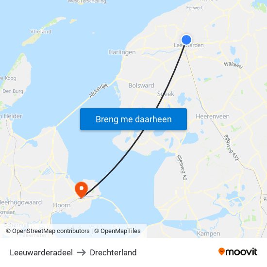 Leeuwarderadeel to Drechterland map