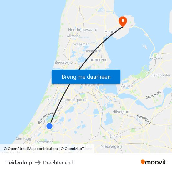 Leiderdorp to Drechterland map