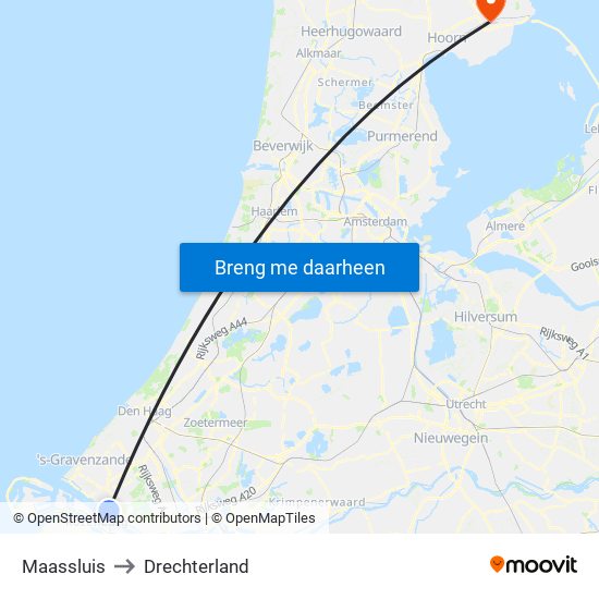 Maassluis to Drechterland map