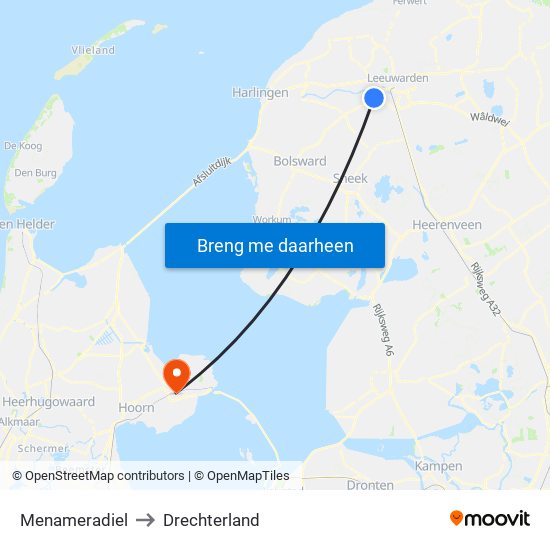 Menameradiel to Drechterland map