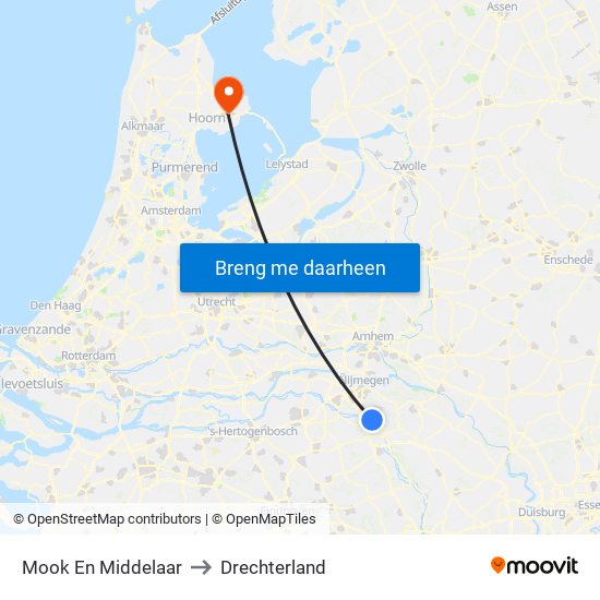 Mook En Middelaar to Drechterland map