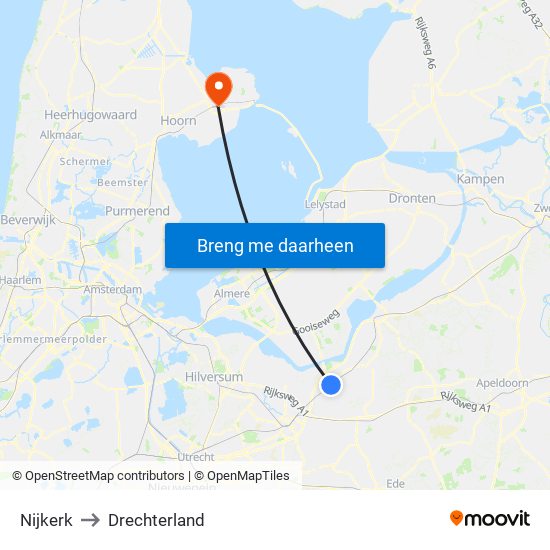 Nijkerk to Drechterland map