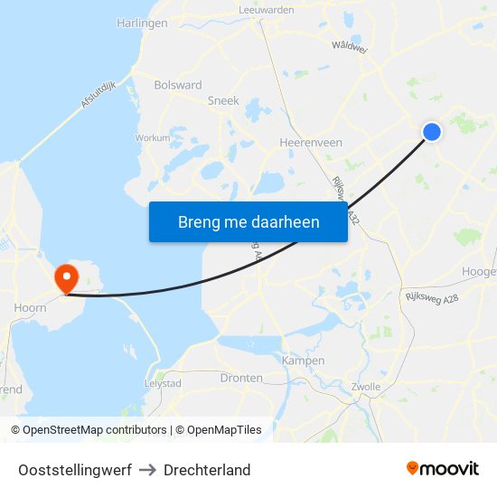Ooststellingwerf to Drechterland map