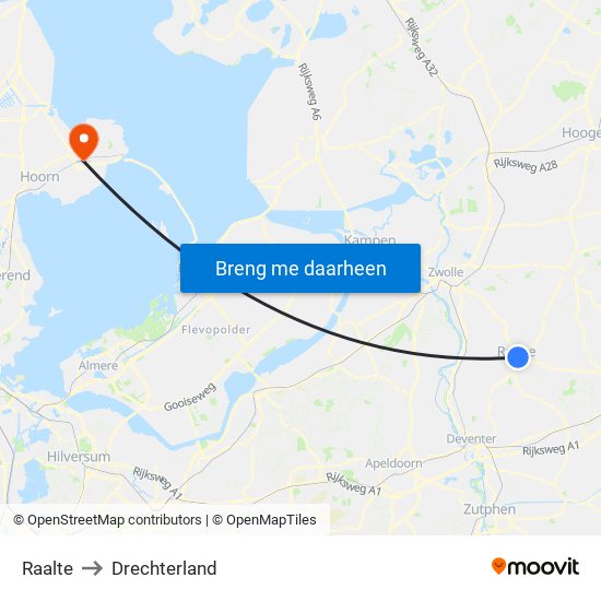 Raalte to Drechterland map