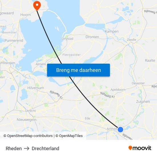 Rheden to Drechterland map