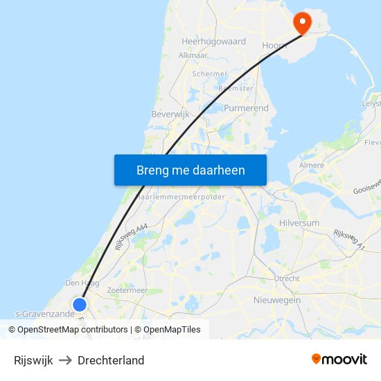 Rijswijk to Drechterland map