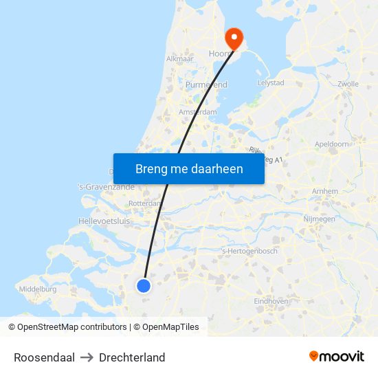 Roosendaal to Drechterland map