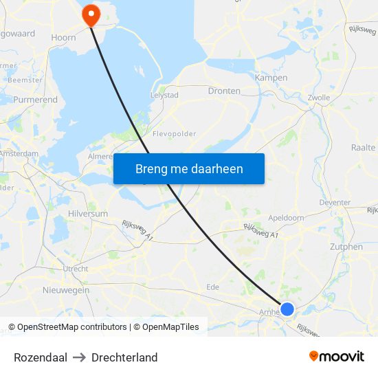 Rozendaal to Drechterland map