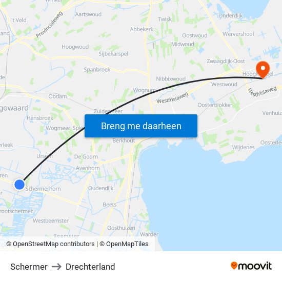 Schermer to Drechterland map