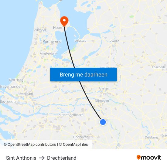 Sint Anthonis to Drechterland map