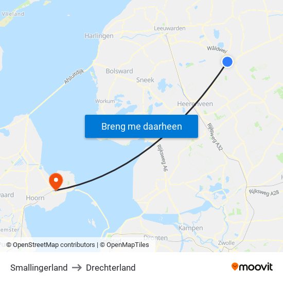 Smallingerland to Drechterland map