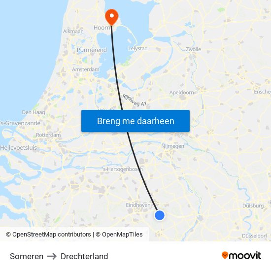 Someren to Drechterland map