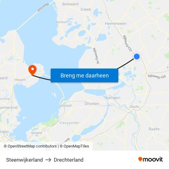 Steenwijkerland to Drechterland map