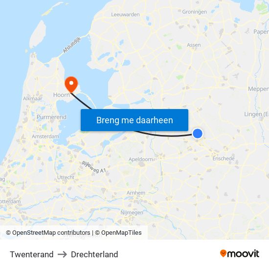 Twenterand to Drechterland map