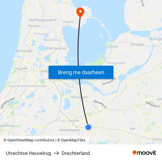 Utrechtse Heuvelrug to Drechterland map