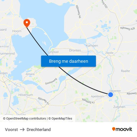 Voorst to Drechterland map