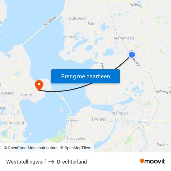 Weststellingwerf to Drechterland map