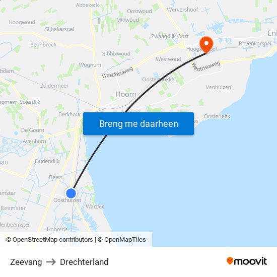 Zeevang to Drechterland map