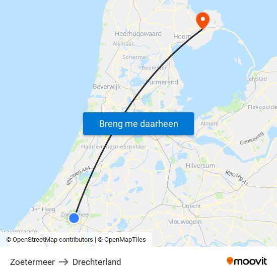 Zoetermeer to Drechterland map
