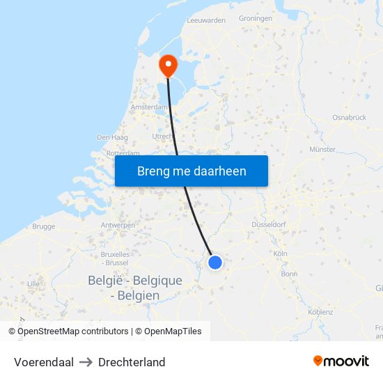 Voerendaal to Drechterland map