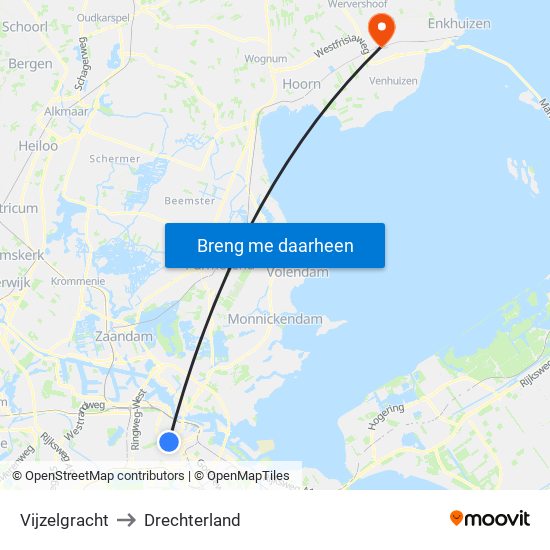 Vijzelgracht to Drechterland map