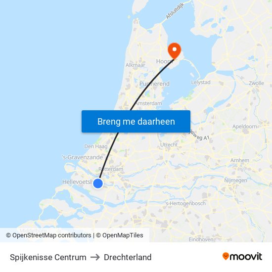 Spijkenisse Centrum to Drechterland map